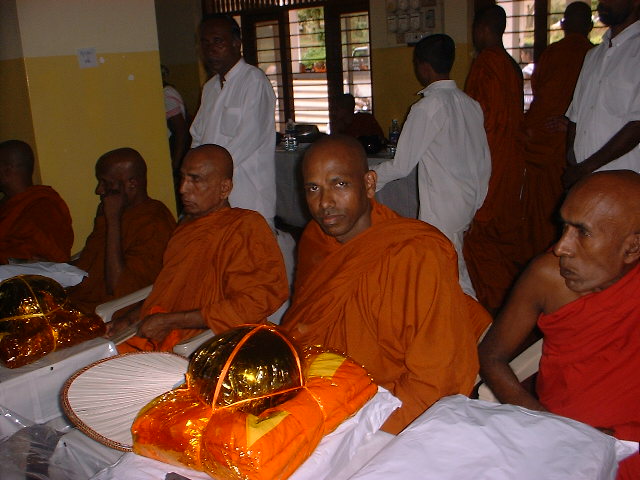 2004 - attending first anniversary dana ceremony to ven Soma thero at Maharagama in sri Lanka.JPG